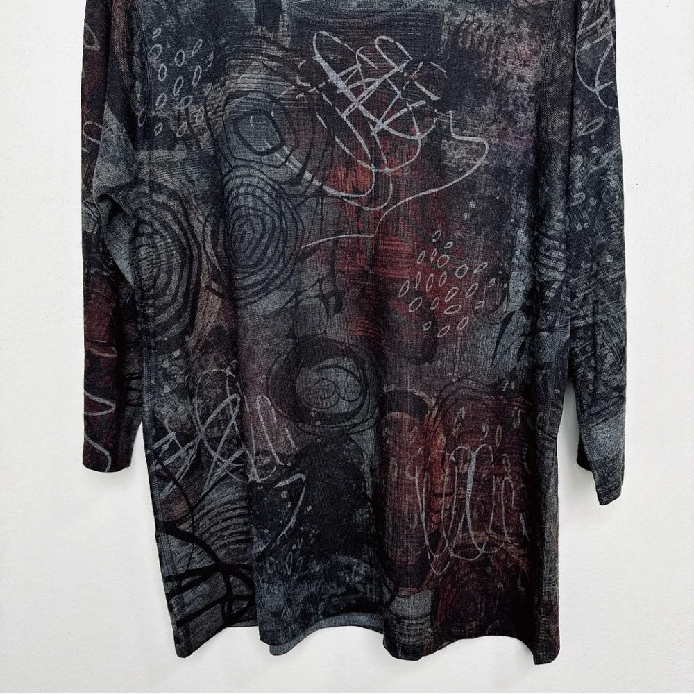 Inoah Womens Large Soft Stretchy 3/4 Aline Color Shade Top - Picture 6 of 15